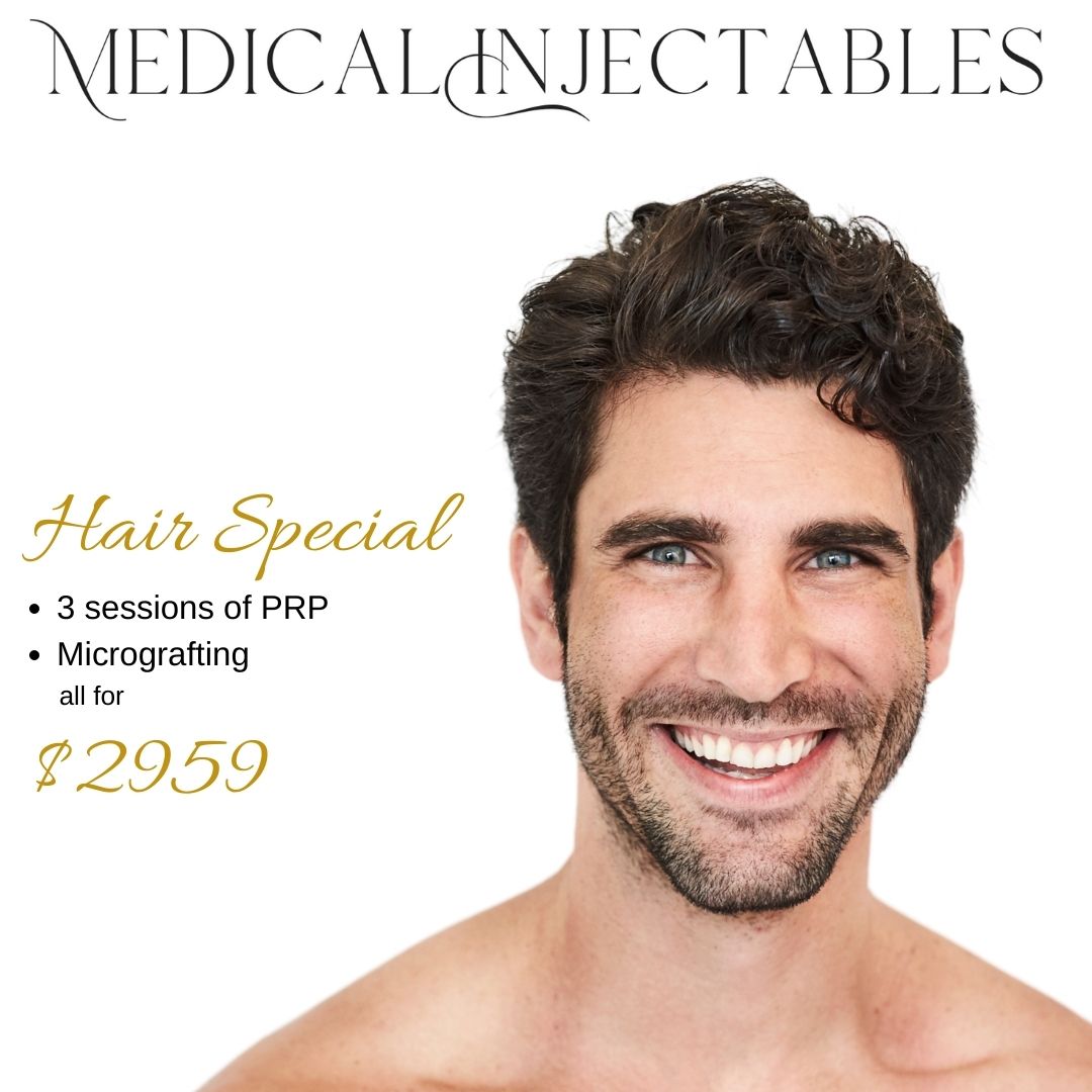Smiling man in his 30s depicting special 3 months Hair Loss Treatments offer by Medical Injectables in Wollongong and Orange, NSW
